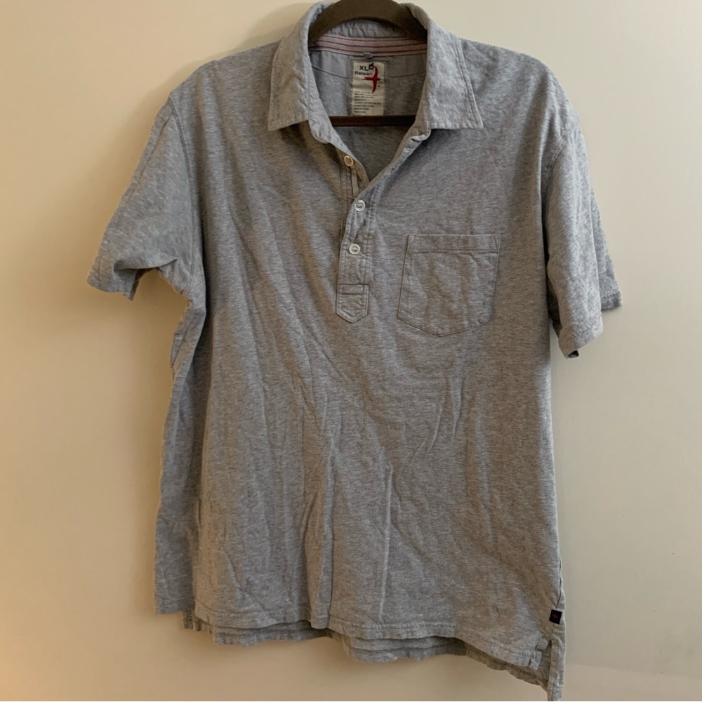 Relwen cotton short sleeve polo buttoned collared pocket lightweight x large